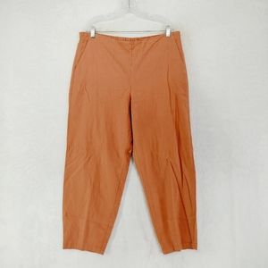 Eileen Fisher Orange Side Slash Pockets Business Casual Comfy Trousers P2175